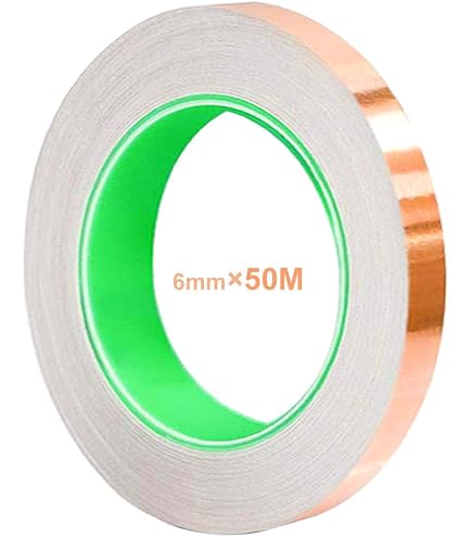 SYCEES Ruban Adhésif Feuille De Cuivre 30 M X 50 Mm – EMI Blindage, Anti-Limaces & Réparations Électriques
