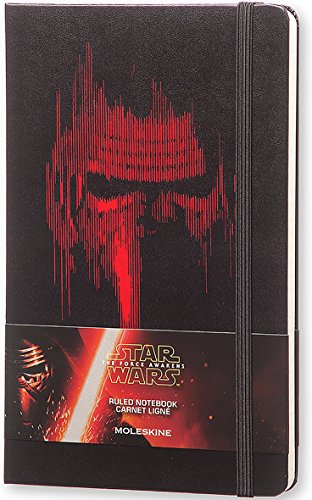 Carnet Moleskine Star Wars Edition Limitée, Cahier Ligné avec Graphiques et Détails Thématiques Kylo Ren, Couverture Rigide, Grand Format 13 x 21 cm, Noir, 240 Pages