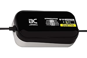 BC Battery Controller DUETTO Caricabatterie/Mantenitore Intelligente 1.5 Amp per Batterie 12V Litio e 12V Piombo-Acido, adatto per Moto, Scooter e per tutte le batterie fino a 100Ah
