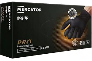 GEDIKUM GEGRIP Einweghandschuhe, Einmalhandschuhe extra stark, Nitrilhandschuhe , 3x dicker, Handschuhe Einweg mit Diamant Grip, Arbeitshandschuhe,Industrie&Montage, versch. Farben,50 Stk/Box (Schwarz, L)