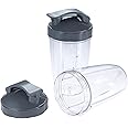 DRELD 2Pack 24oz Blender Cups with Flip Top to-Go Lid Compatible with Nutribullet 600W 900W Blender Juicer (24oz)