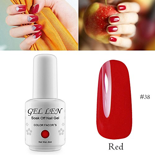 Gellen auflösbarer Nagellack Shellac UV Led nagellack Farblack 8ml 38 rot