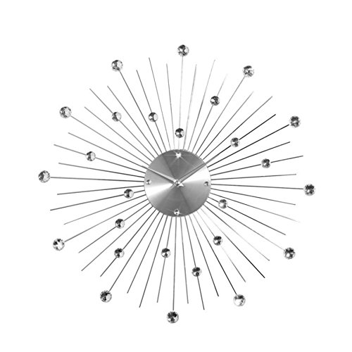 Extravagante Wanduhr SUNBURST mit Kristallen 50cm Uhr Uhren Küchenuhr