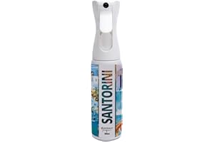 GLAMOUR PARFUM - Ambientador de Hogar Santorini - 300 ml - Pulverizador con Aroma Afrutado y Vainilla - Ambientador Textil en Spray - para Pulverizar en la Cama o en Cortinas - Reutilizable