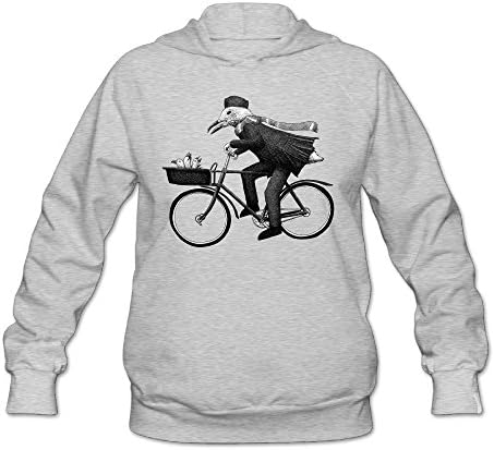 Animal On Bike Ash Women's Autumn Hoodie - Grey -