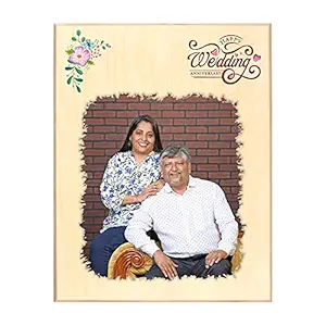 RK Cart Personalized Gift Ideas Wood Photo Frame for Wedding Anniversary (Wooden, WA03, 6X8)