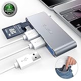 HUB USB C, AOPETIO 3 Puertos USB 3.0, Ranura Micro SD & SD Aluminio Adaptador Mu