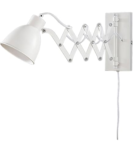 Uittrekbare wandlamp in wit vintage stijl incl. 1x 12W E27 LED