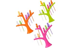 NUOBESTY Trousses Pour Enfants 3 Ensembles Fourchette à Fruits Pour Oiseaux Fourchettes à Dessert En De Garniture Topper De Gâteau Animal Piques Bento Articles De Fête Enfant Cocktail