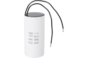 PATIKIL 40uF CBB60 Running Capacitor with 2 Wires, AC 450V Start Up Motor with Frequency of 50Hz/60Hz for Refrigerators, Washing Machines, Water Pumps, Air Compressors Pumps