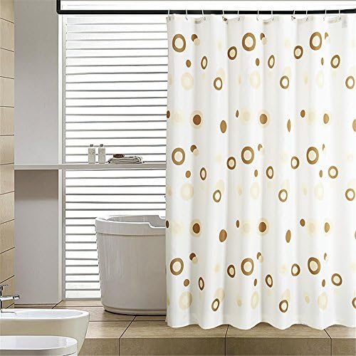 RFVBNM Shower Curtain Thickened waterproof bathroom polyester shower curtain coffee circle lead Pendant 240cm W*200cm L
