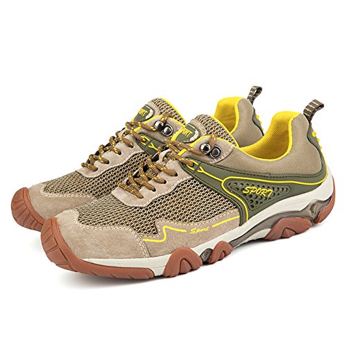 UBFen Herren Sportschuhe Trekking Wanderhalbschuhe Sneakers Outdoorschuhe Wanderschuhe Turnschuhe Casual Schuhe Atmungsaktives Mesh Braun Blau - 2