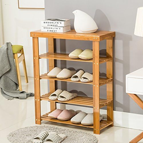 Shoe racks Storage shelves Natural bamboo for the stool Wooden display stand Solid wood shoe cabinet Shelves ( Color : 2* , Size : 80cm )