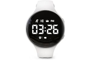 Focwony Montre de suivi d'activité à LED non Bluetooth, podomètre numérique, avec comptage de pas, distance, calories, chronomètre, réveil, excellent cadeau pour enfants, adolescents, filles, garçons,