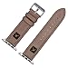 Produktbild YUHUISTART Premium Leder Uhrenarmband Dornschließe Eleganter Kompatibel Armband für Apple Watch Smartuhr mit Edelstahl Verschluss Mehrfarbig 38mm (Khaki)