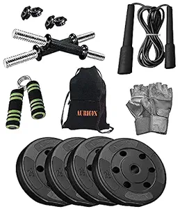 Aurion 10 10 Kg Dumbbell Set Combo Offer With 1 Kg Ankle Weight Set ,Black