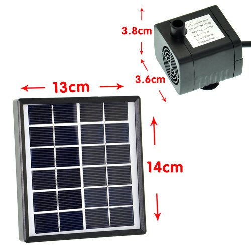 mountain ark Outdoor Solar Unterwasser-Wasser-Brunnen-Pumpe mit Solar-Panel-Kit Wasserfall für Garten Teich Dekoration Vogelbad - 6