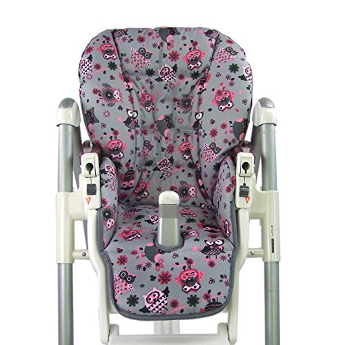 BambiniWelt Sitzkissen Bezug Ersatzbezug für Peg Perego Prima Pappa Diner *MOTIV EULE §12* NEU