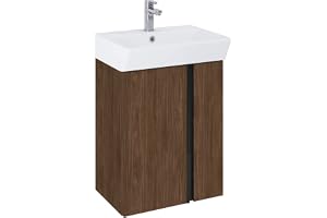 VBChome Badrumsmöbler set 60 cm vitt handfat med mutter väggskåp tvättställ 2 dörrar mjukt stängande sidohandtag modernt elegant