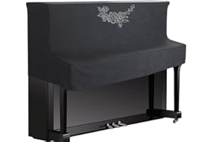LIYANLIU Vertikales Klavier Abdeckung 88 Tasten Piano Cover Klavier-staubschutz Keyboard Anti-Staub Stoff Aufrecht Klavier Zubehör Universelle Größe, Black