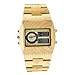 Price comparison product image BEWELL ZS-W021A Bamboo Wood Men Quartz Watch with Analog-Digital Display Rectangle wood watch
