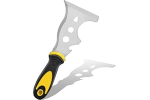 ‌SZWLJ Multi Stainless Steel 13-in-1 Scraper Tool Paint Stripper Wood for Wallpaper Scraper Roller Brush Cleaning, Wrench, Putty Spreader & Pry Bar, Comprehensive Home Maintenance