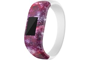 Accken Strap Compatible with Garmin Vivofit 3/Vivofit JR/JR 2, Printing Silicone Replacement Sport Band Wirst Bracelet for Kids, Large/Small (L, E)