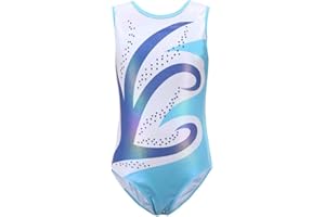 Dkhsy Gymnastics Leotards for Girls, Sleeveless/Long Sleeve Leortards for Girls Gymnastics Athletic Leotard for Little Girl Sparkle Pattern Unitards Bodysuit