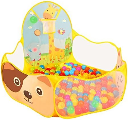Play Tent with Basketball Hoop, Baby Ball Pool , Aobik Cartoon Animals 1.2m Extra Large Portable Foldable Ball Pit Indoor and Outdoor Play House for Kids Babys
