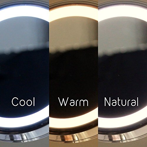 GuRun beleuchteter Wand LED Kosmetikspiegel 3-Fach Vergroesserung, 20x20cm, Tageslicht LEDs,verchromt M1802D - 7