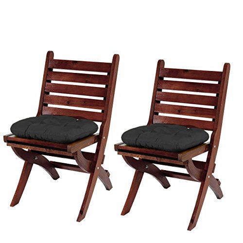 2x Sitzkissen Dublin, Stuhlkissen Kissen, 41x38x8cm ~ anthrazit - 3