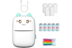 BIGFOX Impresora Mini,Impresoras portatiles Bluetooth,Impresora termica,Impresora Fotos movil Pegatinas Kawaii Etiqueta Nota Impresora de Papel de recibo para Teléfono Móvil Android iOS