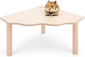 XCNPER Hamster Platform, 9in*9in*6.3in Hamster Cage Accessories, Hamster Platforms, Niteangel Wooden Small Animals Stand Platform Suitable for Hamsters, Gerbils, Rats, Chinchillas, And Other Small Pets