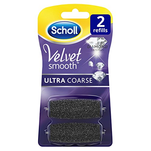 Scholl Velvet Smooth Ersatzrollen, Pedi Nachfüller, Ultra Stark mit Diamantpartikeln, 1er Pack (1 x 2 Stück)