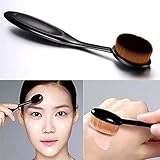 Tonsee Pro Cosmetic Makeup Face Powder Blusher Toothbrush Curve Foundation Brush (Black Toothbrush)