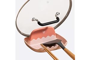 Hillylolly Pot Lid Holder Spoon Rest, Utensil Rest, Spoon Rest Kitchen Plastic, Kitchen Cooking Spoon Holder, Spoon Tray Shelf, for Kitchen Cooking Tools, Tableware (Pink)