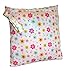 FAB4BABYSTARS Flowers Wet Bag, Holiday Bag, Toiletry Bag, Peg Bag, made with STRETCHY PUL (Waterproof Material), White, Pink, Yellow