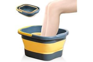 Roysmart Faltbares Fußbad mit Massage, 13L Fußbadewanne Faltbar, Faltbares Fußbad zum Stressabbau, Faltbarer Eimer, Großer Fußbadewanneneimer, Linderung von Müdigkeit