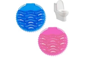 ECEOTHSY Rejilla de urinarios (2 unidades) con fragancia a flor de algodón, indicador de cambio y protector de salpicaduras, diseñada para urinarios y retretes de pared, forma redonda, diámetro de 16 cm