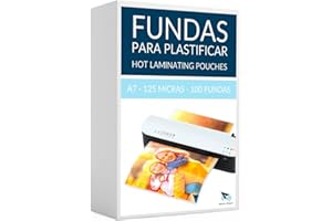 Raylu Paper® - Pack de 100 fundas para plastificar, transparentes, acabado brillante, láminas térmicas para plastificar, fundas para plastificadora, láminas de plástico (125 micras, A7)