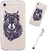 Produktbild iphone 6 Plus/6S Plus Telefonkasten WYRHS Hülle Schutzhülle TPU Silikon Hülle Ultra dünne Durchsichtig Gel Tasche Bumper -Wolf +Metall Berühren Stift