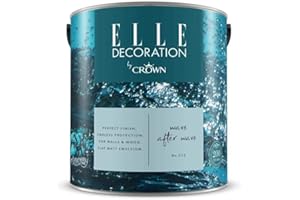 Crown ELLE DECORATION Wave After Wave No. 212, 2,5 L, extra-matte Premium Wandfarbe für Innen, für Wände und Holz, hohe Deckkraft, Innenfarbe,sanftes und beruhigendes Mittelblau