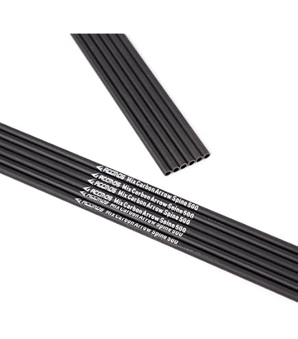 12 Flèches En Carbone DIY - Diamètre Intérieur 6.2mm - Spine 300-600 - Longueur 22-32" - Pour Arc à Poulies Ou Recurve - Chasse Et Cible
