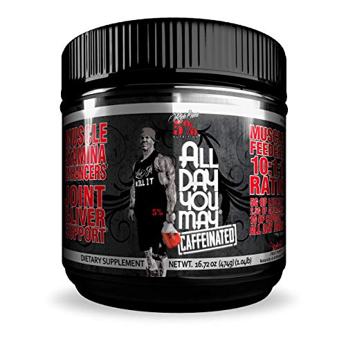 5% Nutrition - Rich Piana All Day You May Caffeinated (25 serv) Fruit Punch er Pack Ohne Pfand, 500 g