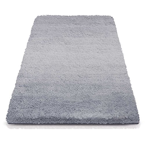 Badematte Ombre silbergrau | Hochflor Badteppiche zum Set kombinierbar | verschiedene Größen vom Durschmatte bis zur Wannenvorlage (70x120cm) - 2