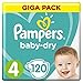 Produktbild Pampers Baby-Dry Gr.4, 120 Windeln, Für Atmungsaktive Trockenheit