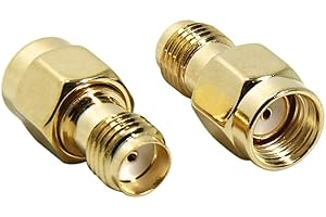 2 adattatori UniteCom SMA femmina a RP-SMA maschio a bassa perdita, presa dritta, connettore coassiale RF per antenna 4G 5G Wi-Fi LoRa elio RF UHF VHF