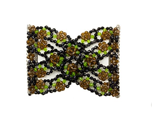 Mytoptrendz® Green and Black Beaded Hair Comb Clips Ladies Hair Accessories ( Brown Green and black bead)