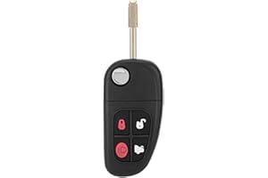 Suuonee 4-Button 433Mhz Remote Key NHVWB1U241 for Jaguar XJ (2002-2008), XJR (2002-2008), X-Type (2002-2009, except 2003), S-Type (1999-2009) with 60 Glass Chip Car Accessory - Black