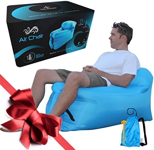 Rapid Inflation air-filled camping chair - Super-easy, inflates in seconds, compact &amp; lightweight. Ideal for camping, gaming, fishing, beach, festivals &amp; travel. Air Chair by TREADWAY.